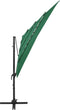 vidaXL - Parasol - 4-laags - met - aluminium - paal - 250x250 - cm - groen