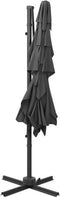 vidaXL - Parasol - 4-laags - met - aluminium - paal - 250x250 - cm - antracietkleurig