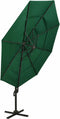 vidaXL - Parasol - 4-laags - met - aluminium - paal - 3x3 - m - groen