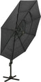 vidaXL - Parasol - 4-laags - met - aluminium - paal - 3x3 - m - antracietkleurig