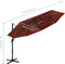 vidaXL - Parasol - 4-laags - met - aluminium - paal - 3x3 - m - terracottakleurig