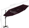 vidaXL - Parasol - 4-laags - met - aluminium - paal - 3x3 - m - bordeauxrood