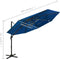 vidaXL - Parasol - 4-laags - met - aluminium - paal - 3x3 - m - azuurblauw