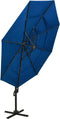 vidaXL - Parasol - 4-laags - met - aluminium - paal - 3x3 - m - azuurblauw