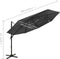 vidaXL - Parasol - 4-laags - met - aluminium - paal - 3x3 - m - antracietkleurig