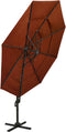 vidaXL - Parasol - 4-laags - met - aluminium - paal - 3x3 - m - terracottakleurig