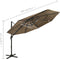 vidaXL - Parasol - 4-laags - met - aluminium - paal - 3x3 - m - taupe