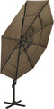 vidaXL - Parasol - 4-laags - met - aluminium - paal - 3x3 - m - taupe