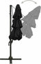 vidaXL - Parasol - 4-laags - met - aluminium - paal - 3x3 - m - zwart