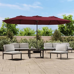 vidaXL - Parasol - dubbel - 449x245 - cm - bordeauxrood