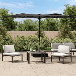 vidaXL - Parasol - dubbel - dak - 316x240 - cm - antracietkleurig