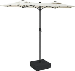 vidaXL - Parasol - dubbel - dak - 316x240 - cm - zandwit