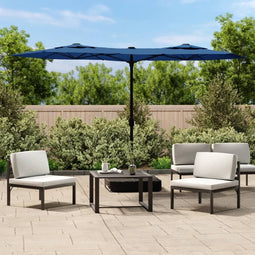 vidaXL - Parasol - dubbel - dak - met - LED - 316x240 - cm - azuurblauw