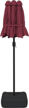 vidaXL - Parasol - dubbel - dak - met - LED - 316x240 - cm - bordeauxrood