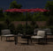 vidaXL - Parasol - dubbel - dak - met - LED - 316x240 - cm - bordeauxrood