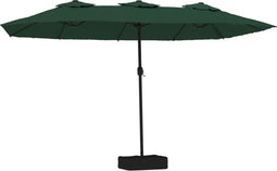 vidaXL - Parasol - dubbel - dak - met - LED - 449x245 - cm - groen