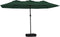 vidaXL - Parasol - dubbel - dak - met - LED - 449x245 - cm - groen