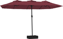 vidaXL - Parasol - dubbel - dak - met - LED - 449x245 - cm - bordeauxrood