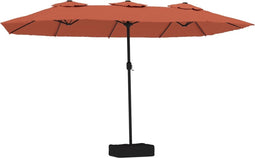 vidaXL - Parasol - dubbel - dak - met - LED - 449x245 - cm - terracottakleurig