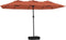 vidaXL - Parasol - dubbel - dak - met - LED - 449x245 - cm - terracottakleurig