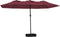 vidaXL - Parasol - dubbel - dak - met - LED - 449x245 - cm - bordeauxrood