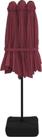 vidaXL - Parasol - dubbel - dak - met - LED - 449x245 - cm - bordeauxrood