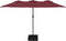 vidaXL - Parasol - dubbel - dak - met - LED - 449x245 - cm - bordeauxrood