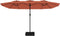 vidaXL - Parasol - dubbel - dak - met - LED - 449x245 - cm - terracottakleurig