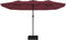 vidaXL - Parasol - dubbel - dak - met - LED - 449x245 - cm - bordeauxrood