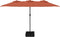 vidaXL - Parasol - dubbel - dak - met - LED - 449x245 - cm - terracottakleurig