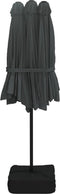 vidaXL - Parasol - dubbel - dak - met - LED - 449x245 - cm - antracietkleurig