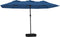 vidaXL - Parasol - dubbel - dak - met - LED - 449x245 - cm - azuurblauw