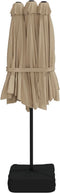 vidaXL - Parasol - dubbel - dak - met - LED - 449x245 - cm - taupe