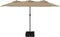 vidaXL - Parasol - dubbel - dak - met - LED - 449x245 - cm - taupe