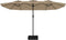 vidaXL - Parasol - dubbel - dak - met - LED - 449x245 - cm - taupe