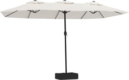 vidaXL - Parasol - dubbel - dak - met - LED - 449x245 - cm - zandwit