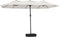 vidaXL - Parasol - dubbel - dak - met - LED - 449x245 - cm - zandwit