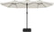 vidaXL - Parasol - dubbel - dak - met - LED - 449x245 - cm - zandwit