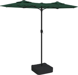 vidaXL - Parasol - dubbel - met - LED's - 316x240 - cm - groen