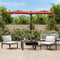 vidaXL - Parasol - dubbel - met - LED's - 316x240 - cm - terracottakleurig