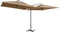 vidaXL - Parasol - dubbel - met - stalen - paal - 250x250 - cm - taupe