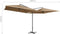 vidaXL - Parasol - dubbel - met - stalen - paal - 250x250 - cm - taupe