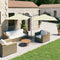 vidaXL - Parasol - dubbel - met - stalen - paal - 600x300 - cm - zandkleurig