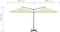 vidaXL - Parasol - dubbel - met - stalen - paal - 600x300 - cm - zandkleurig
