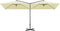 vidaXL - Parasol - dubbel - met - stalen - paal - 600x300 - cm - zandkleurig
