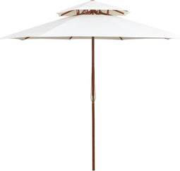 vidaXL - Parasol - dubbeldekker - met - houten - paal - 270 - cm - bordeauxrood