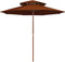 vidaXL - Parasol - dubbeldekker - met - houten - paal - 270 - cm - terracottakleurig