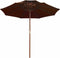 vidaXL - Parasol - dubbeldekker - met - houten - paal - 270 - cm - terracottakleurig