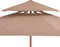 vidaXL - Parasol - dubbeldekker - met - houten - paal - 270 - cm - taupe