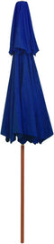 vidaXL - Parasol - dubbeldekker - met - houten - paal - 270 - cm - blauw